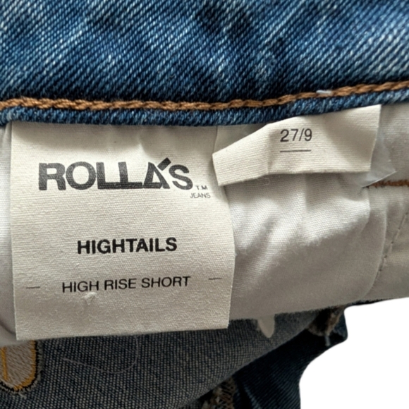 Rolla's Hightails High Rise Denim Shorts Embroidered Banana Beach Size 27/9 - Picture 11 of 13